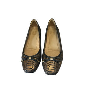 Naturalizer Leather Flats animal print bronze– Size 7